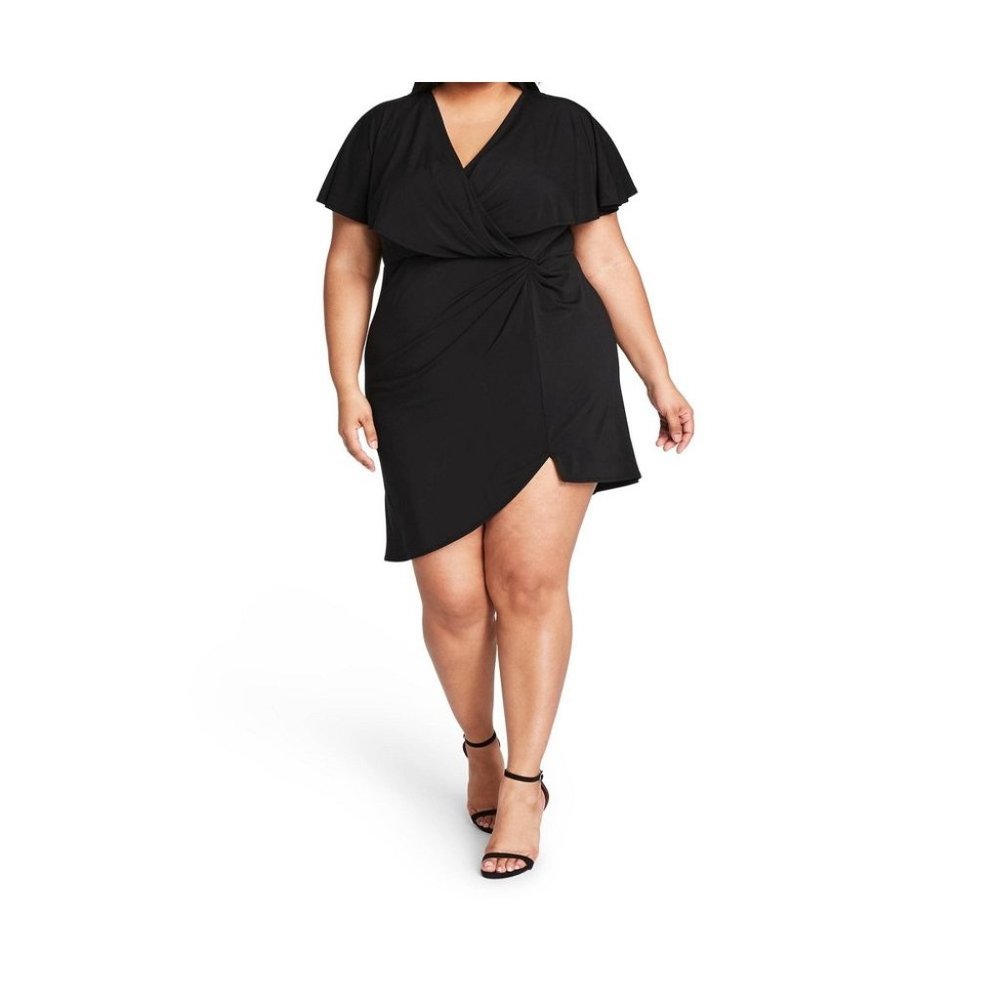 CUSHNIE  Women's Plus Size 18W High-Low Dress in Black NWT OO943AFA